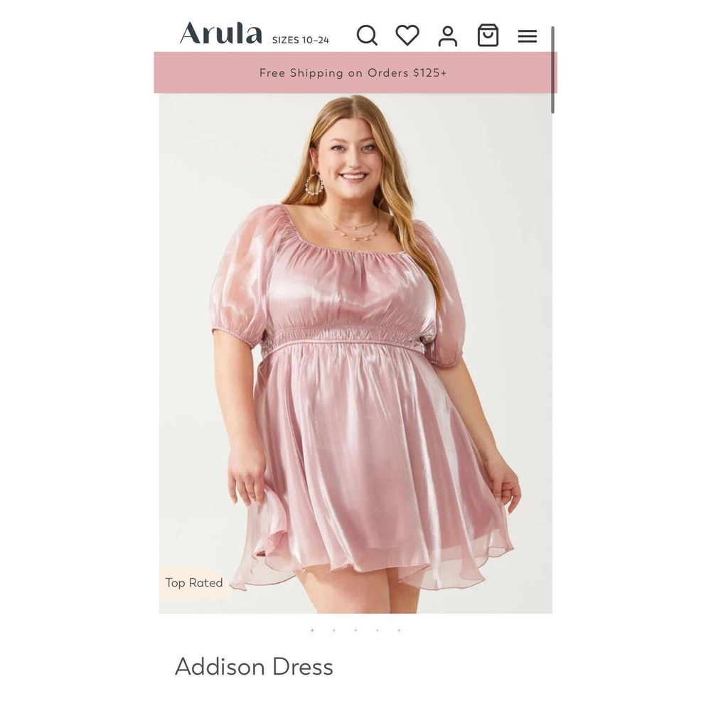 Arula Addison Dress Size C (3X) Pink Puff Sleeve Coquette Ethereal Fairycore - Picture 3 of 13